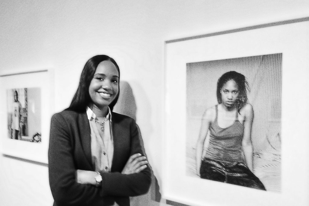 Photo of Latoya Ruby Frazier at her Brooklyn Museum Show