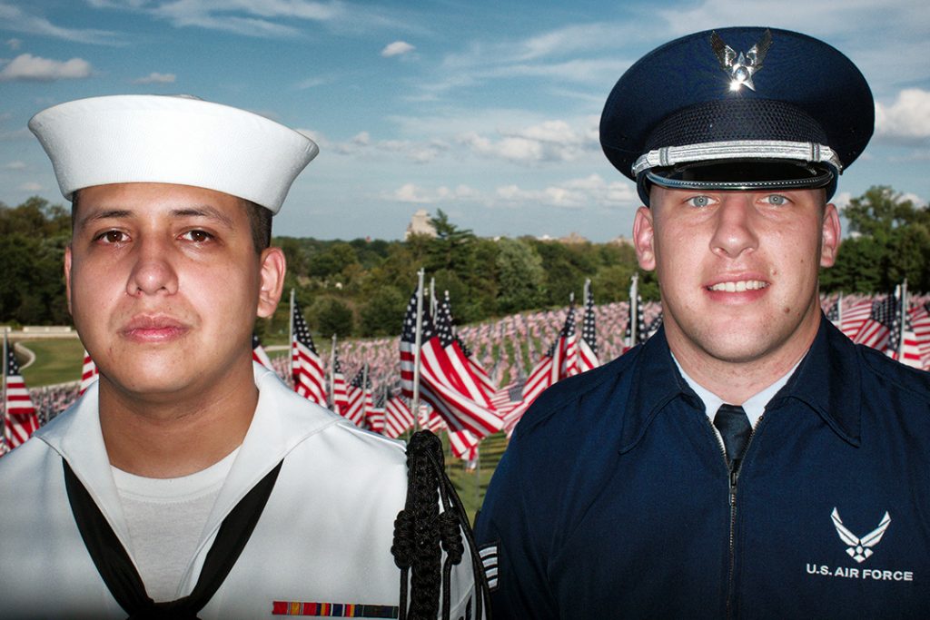 Sailor and Airman at Flags of Valor